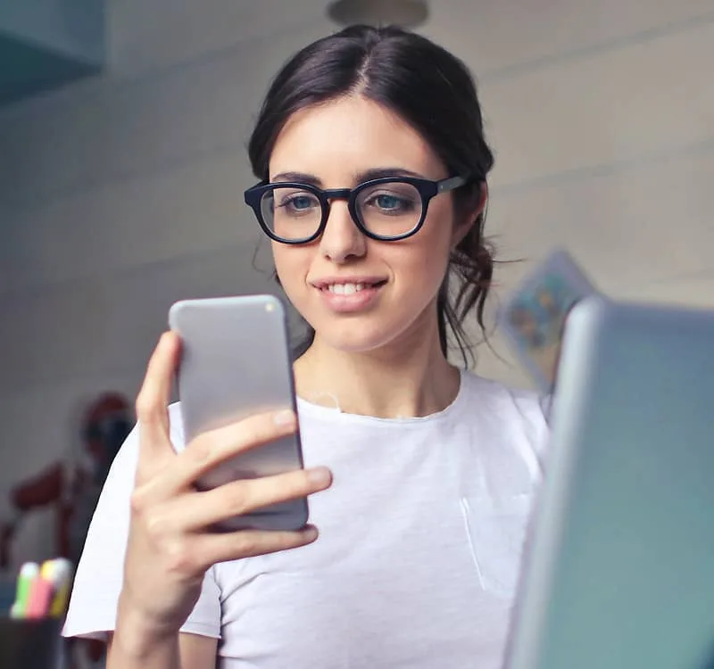 Woman Looking at Phone Woman Looking at Phone